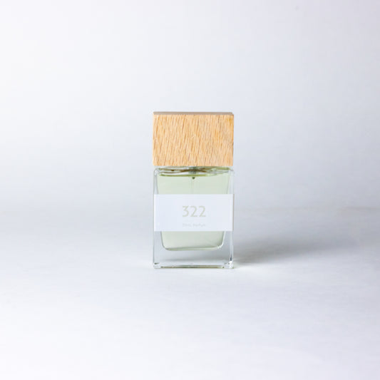 322 fragrance by DRYF, an all-gender floral blend with notes of Lily of the Valley, amber, and cypress.