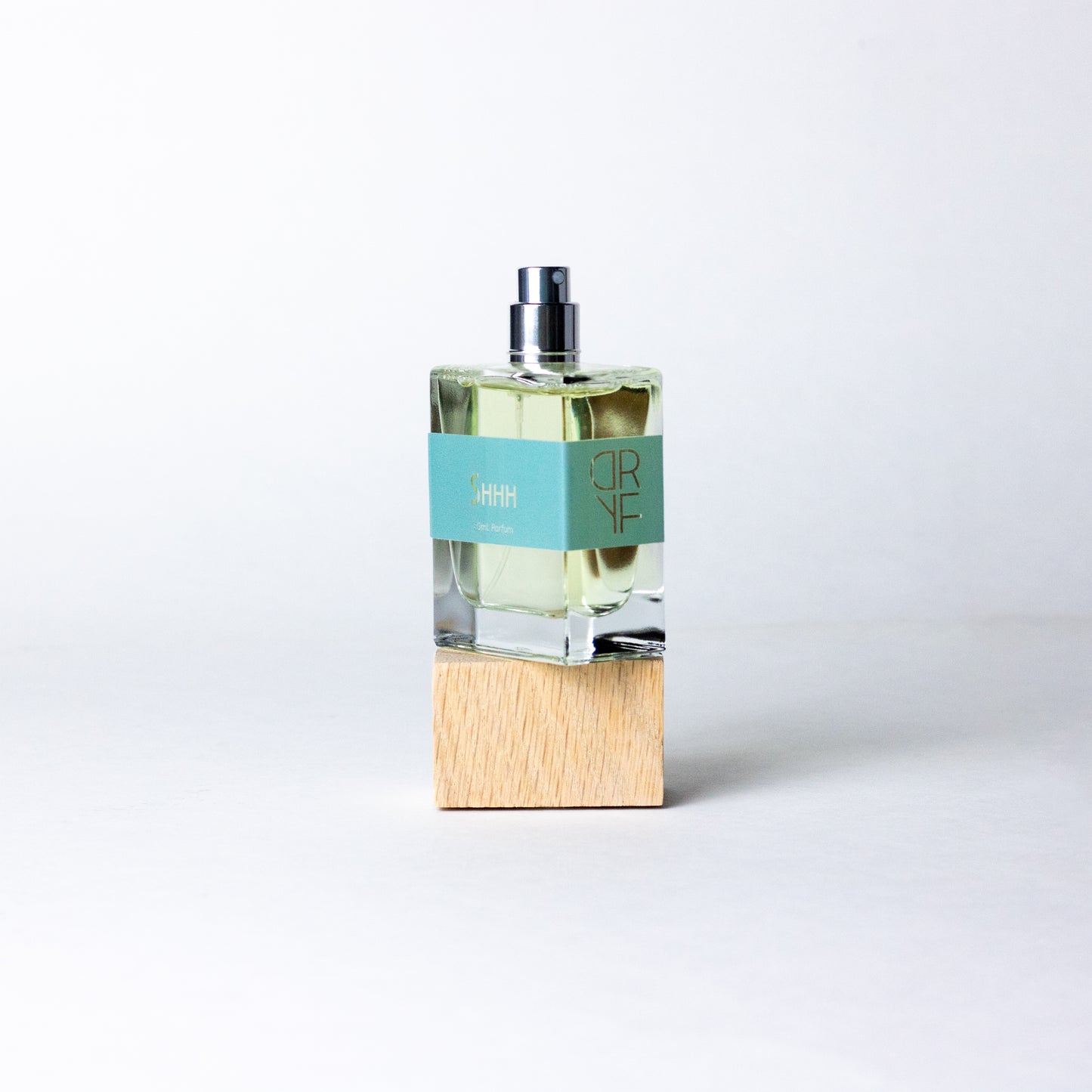 Handcrafted unisex fragrance Shhh by DRYF, capturing the calming essence of the ocean with sea salt, coconut, and smooth amber.